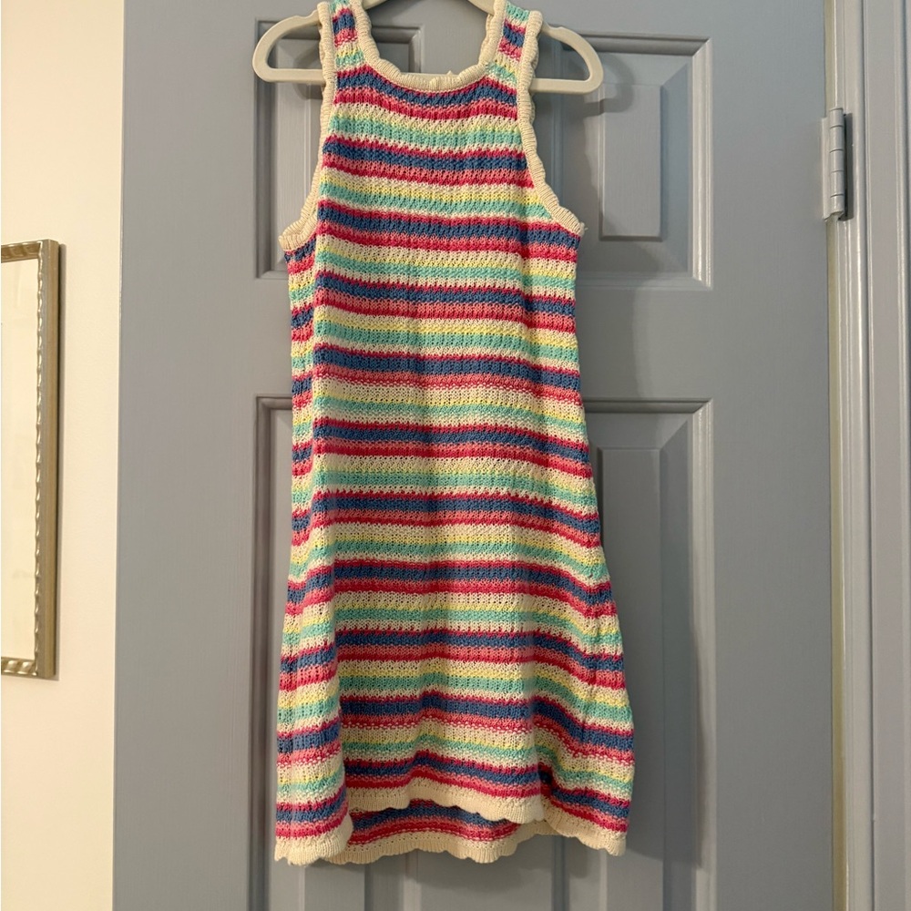 Crochet rainbow Striped Kids Dress